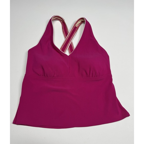 Lands End Plus Size 16W‎ Fuchsia Gathered Tankini Swimsuit Top Soft cup - Picture 1 of 8